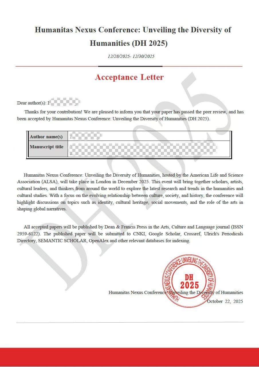 Conference Acceptance Letter