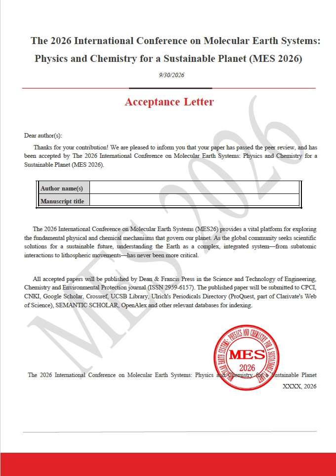 Conference Acceptance Letter