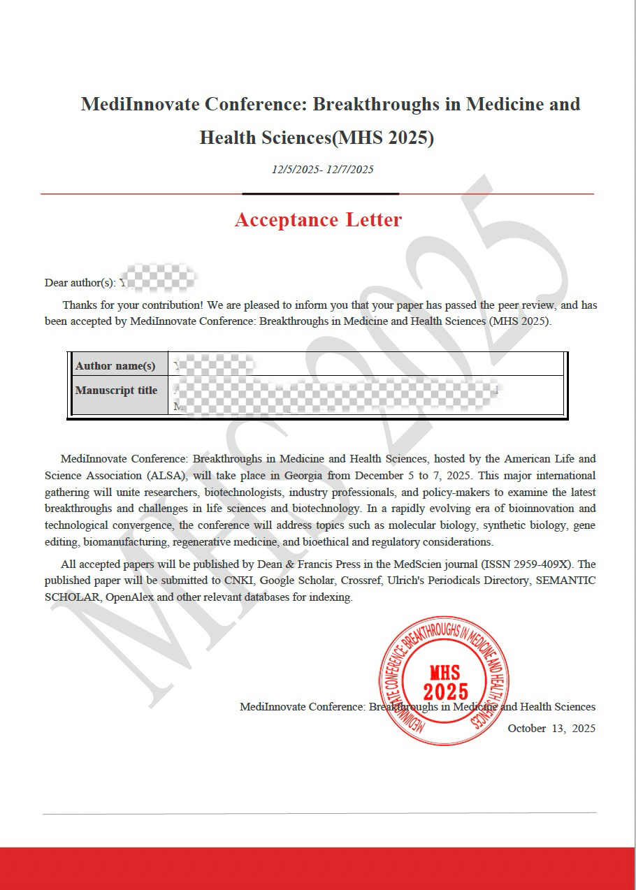 Conference Acceptance Letter