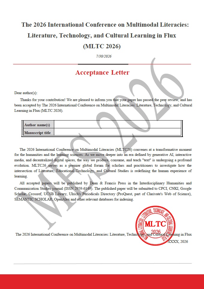 Conference Acceptance Letter