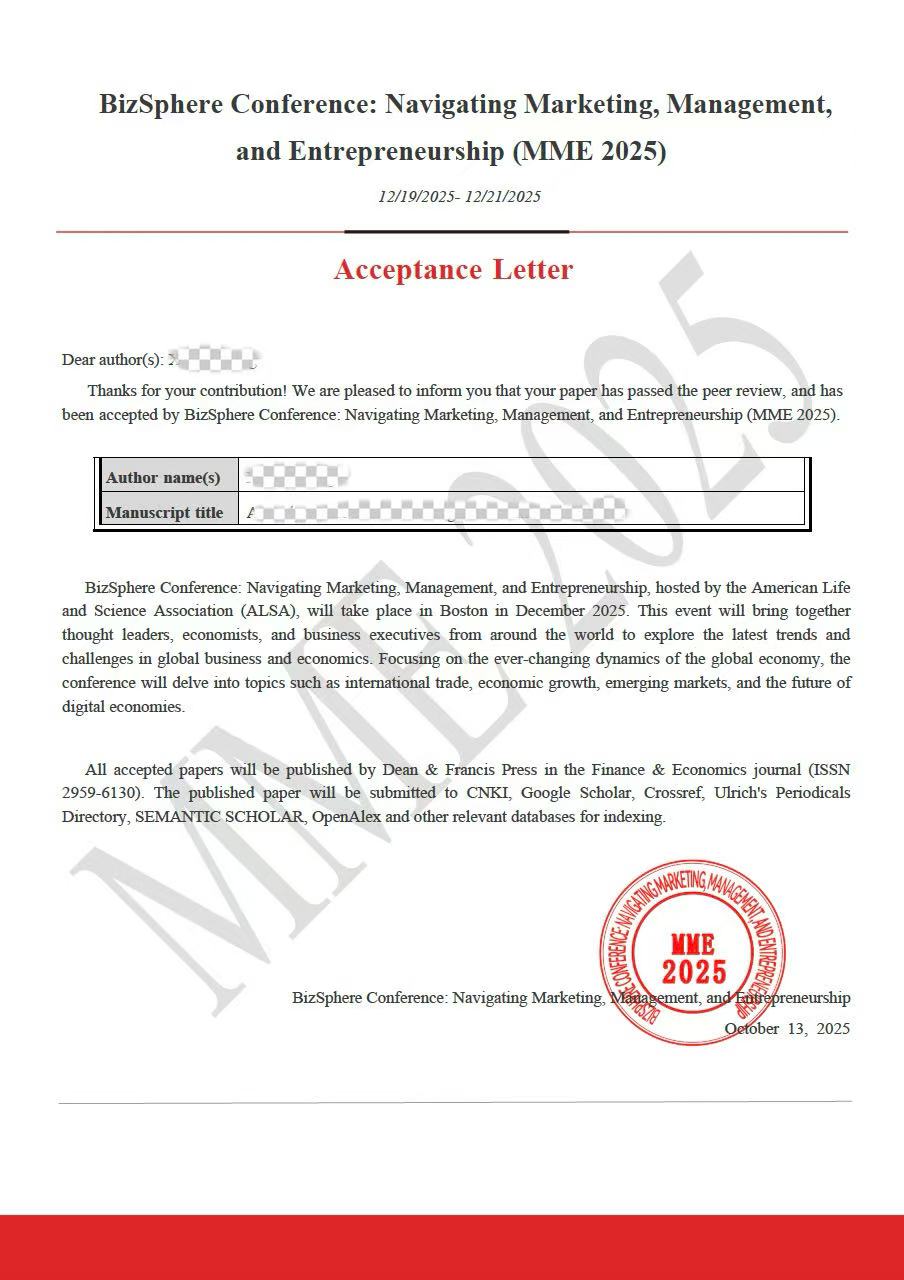 Conference Acceptance Letter