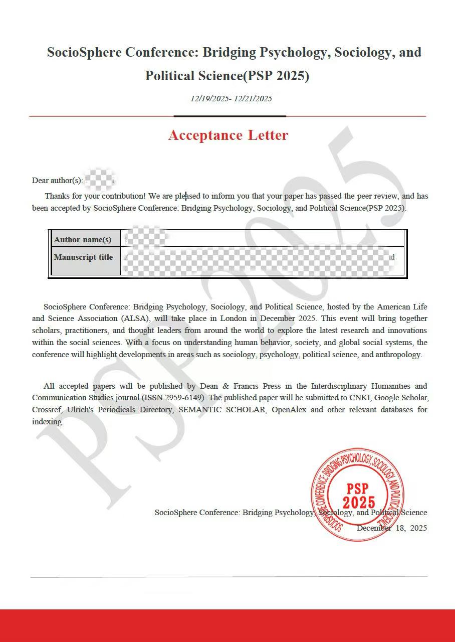 Conference Acceptance Letter