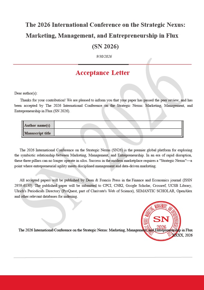 Conference Acceptance Letter